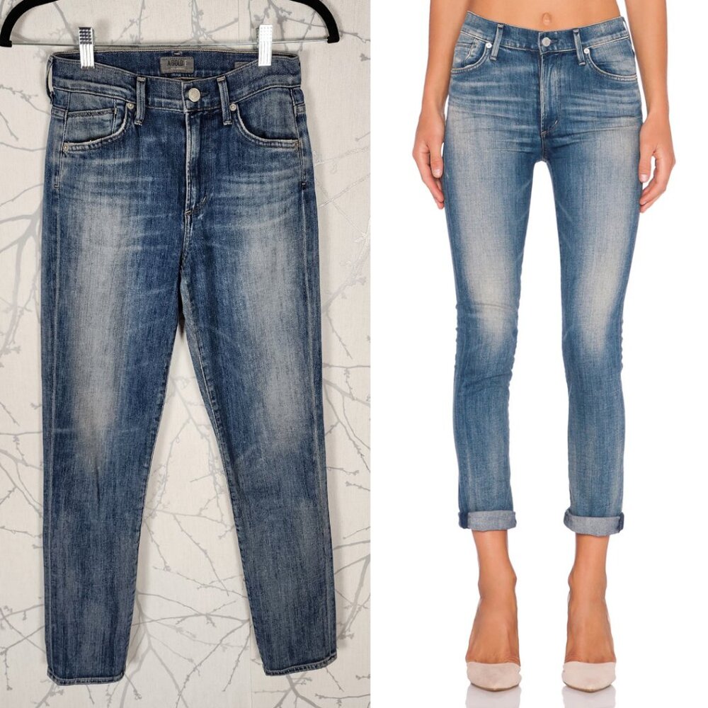 Agolde Tilburg Light Wash Cotton Denim Camile High Rise Retro Slim Jeans